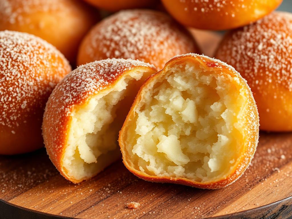 Bolinho de chuva macio por dentro e crocante por fora